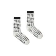 Color Lettering Jacquard High Socks