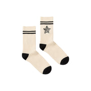 Star Ribbed High Socks