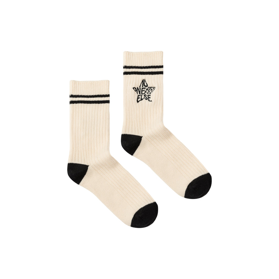 CHUU Star Ribbed High Socks