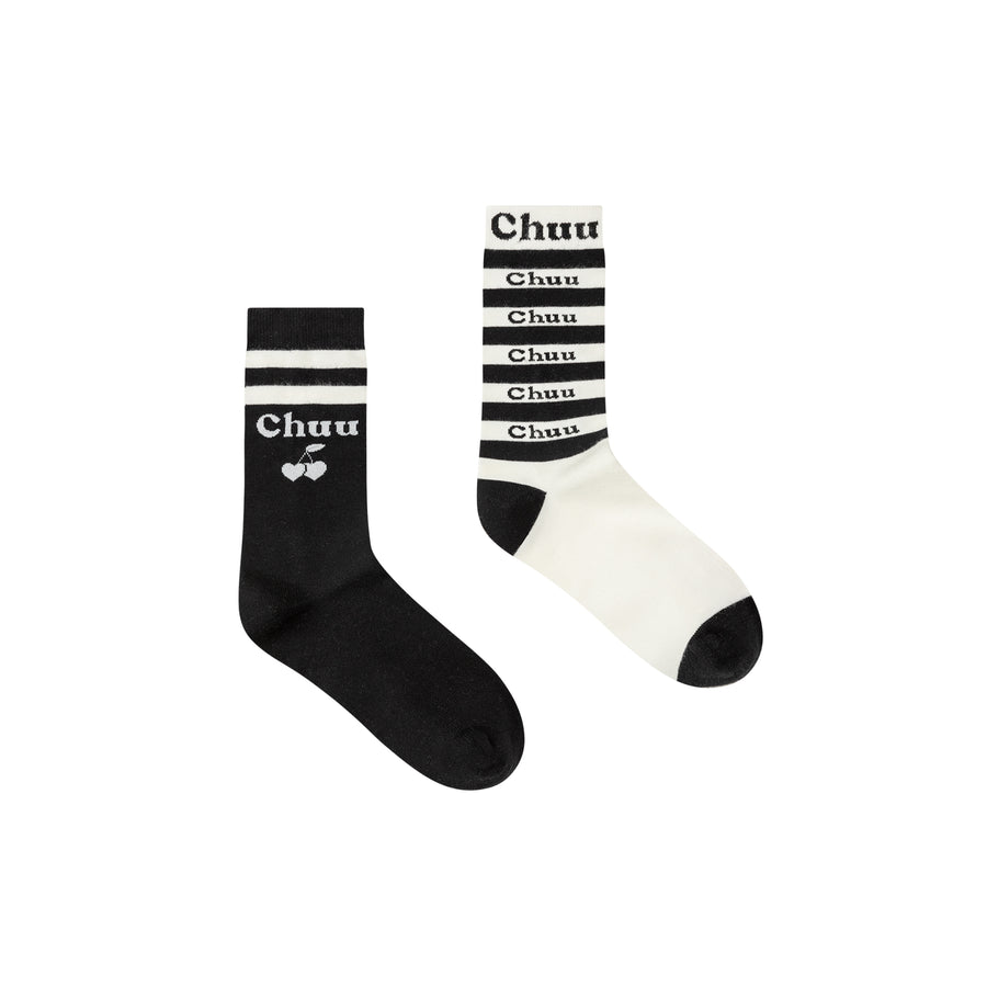 CHUU Striped Contrast Socks