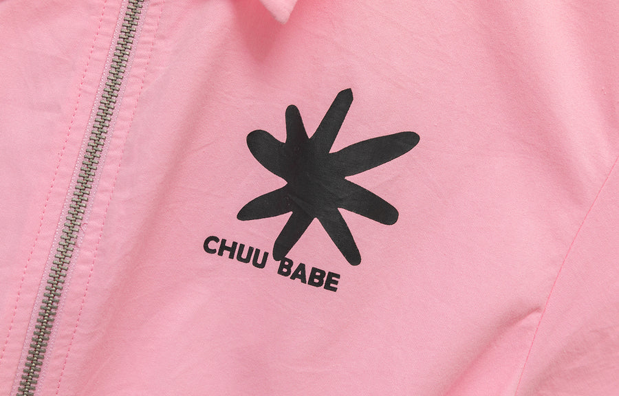 CHUU Logo Collar Color Drawstring Zip-Up