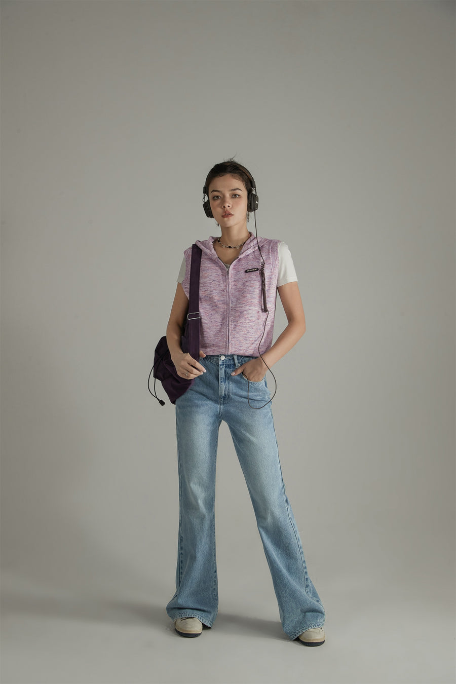 CHUU Basic Washed Bootcut Jeans