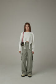 Pocket Straps Cargo Wide Pants