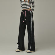 String Wide Sporty Pants