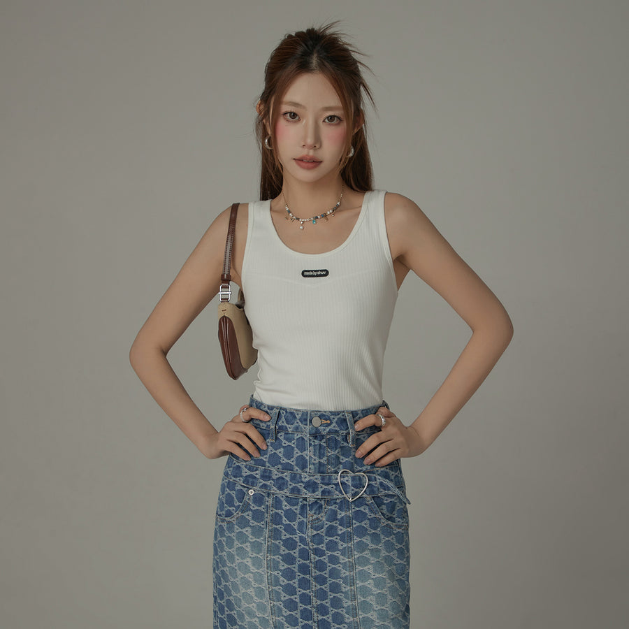 CHUU Ribbed Sleeveless Slim Top