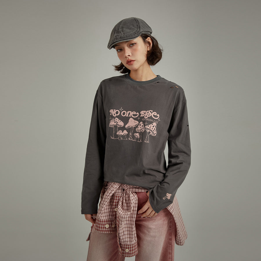 CHUU Logo Mushroom Long Sleeve T-Shirt