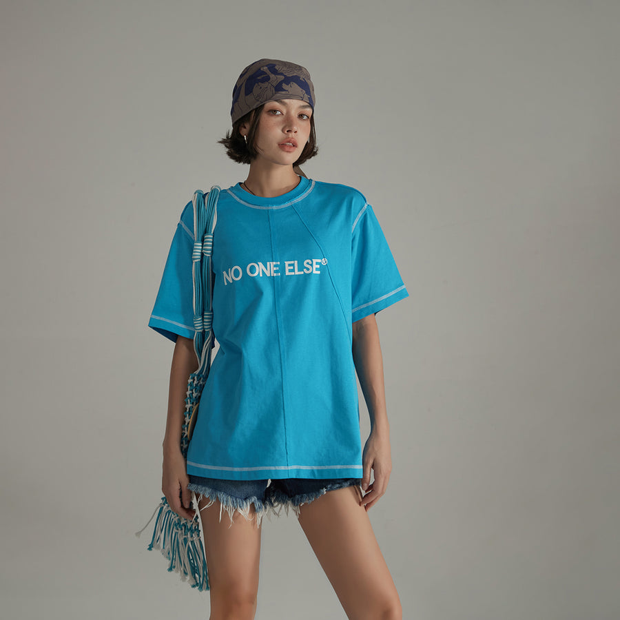 CHUU Logo Stitched Loose Fit T-Shirt