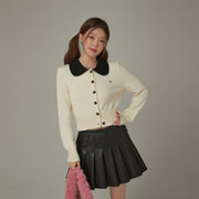 Color Collar Knit Cardigan