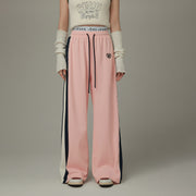 Heart Embroidered Wide Pants