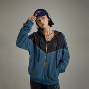 Stitch Color Hooded Zip-Up