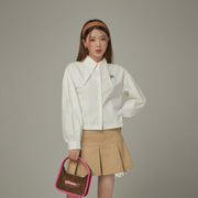 Point Collar Puff Sleeve Shirt