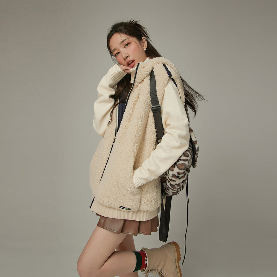 CHUU Fleece Vest Hooded Jacket