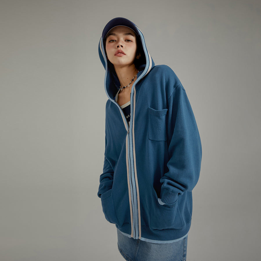 CHUU Basic Hooded Pocket Knit Cardigan