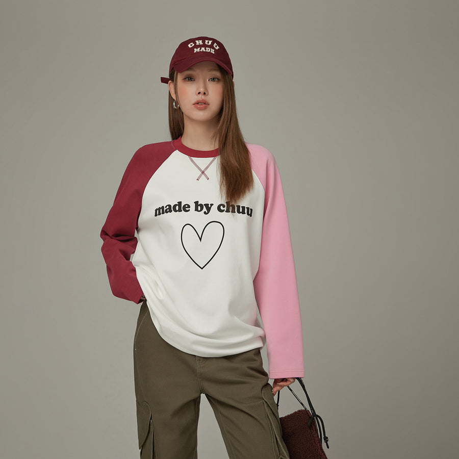 CHUU Logo Heart Color Long Sleeve T-Shirt