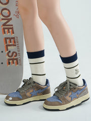 Color Logo Embroidered Classic High Socks