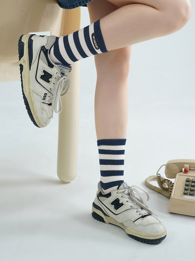 CHUU Classic Striped High Socks