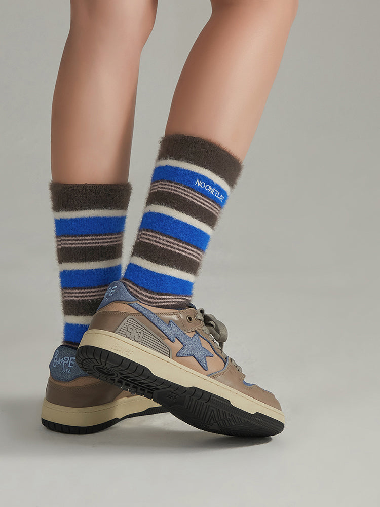 CHUU Striped Embroidery Socks