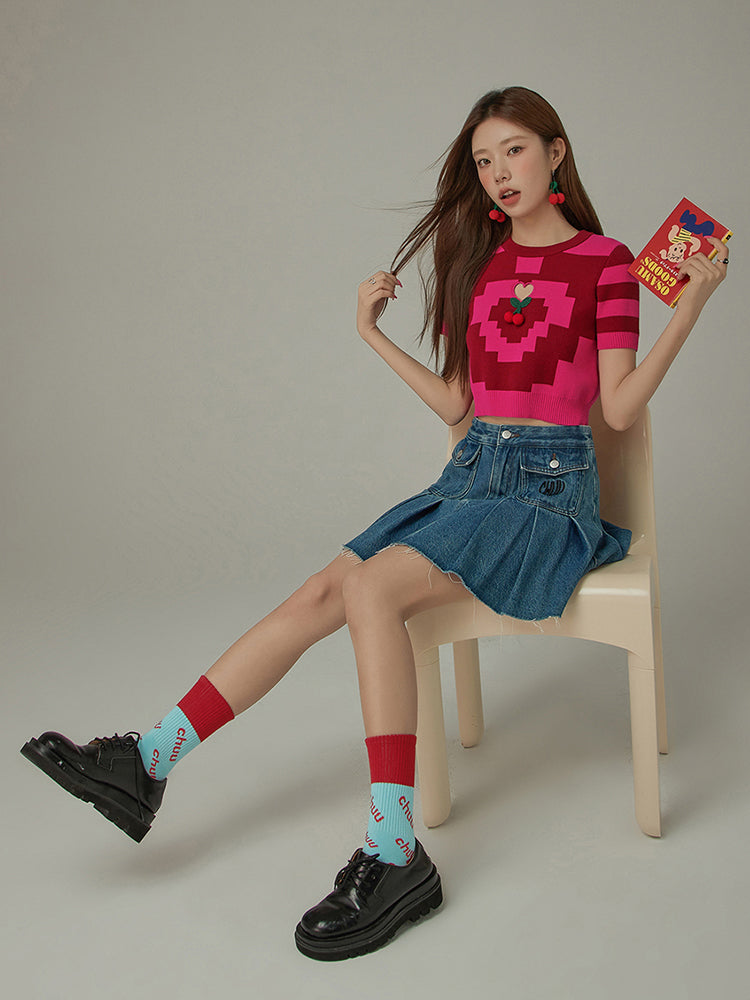 CHUU Lettering Color Ankle Socks