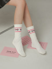 Ribbon Argyle High Socks