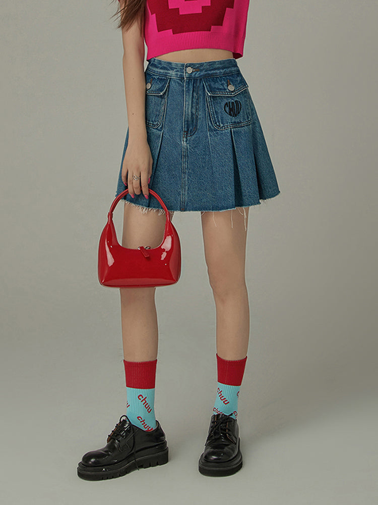 CHUU Lettering Color Ankle Socks