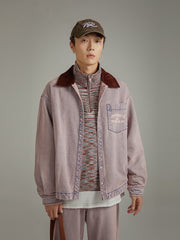 Color Pocket University Collar Shacket