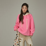 Fleece Color Combination Hoodie