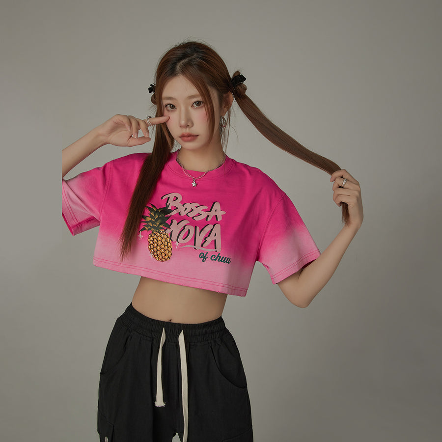 CHUU Gradient Bosa Nova Cropped T-Shirt