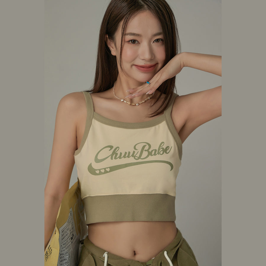 CHUU Chuu Babe Color Blocked Bustier Crop Top