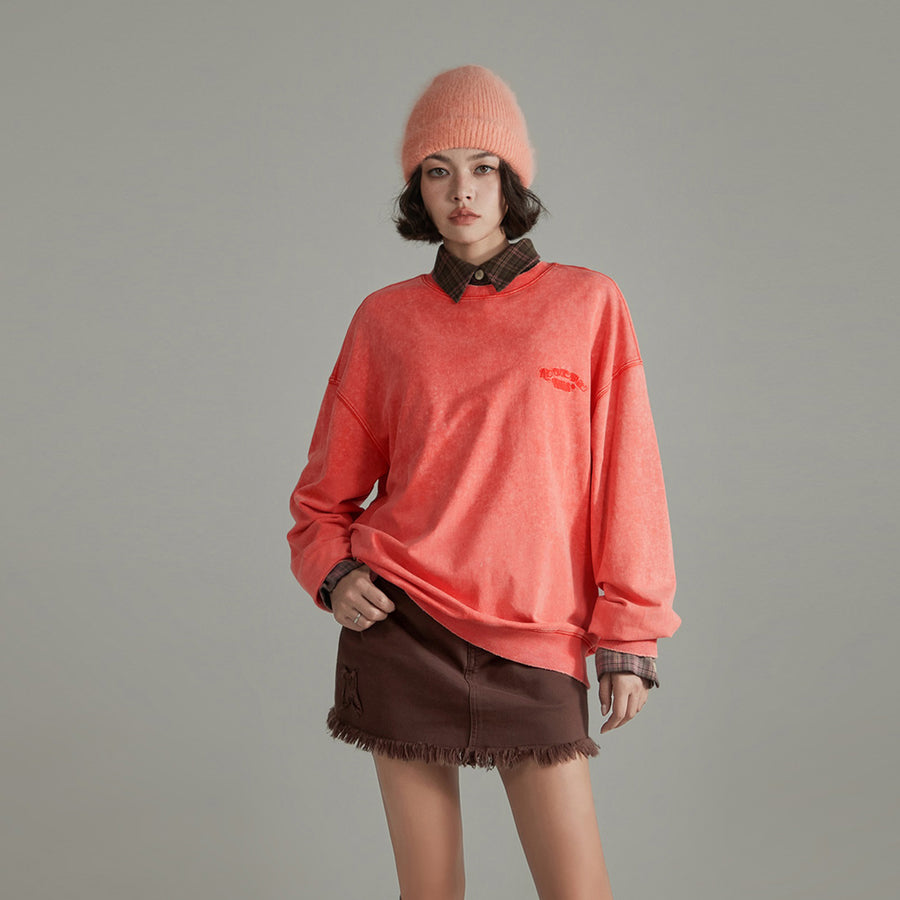 CHUU Basic Embroidery Overfit Sweatshirt