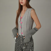 Big Button Knit Vest