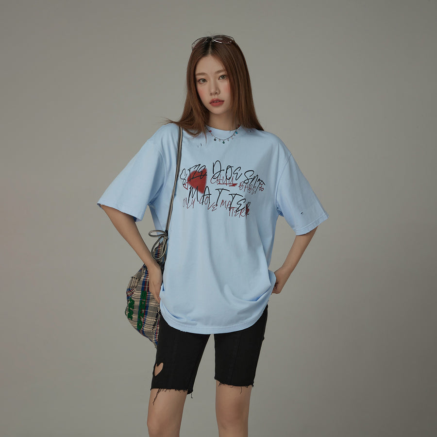 CHUU Size Doesnt Matter Cotton Loose-Fitting T-Shirt