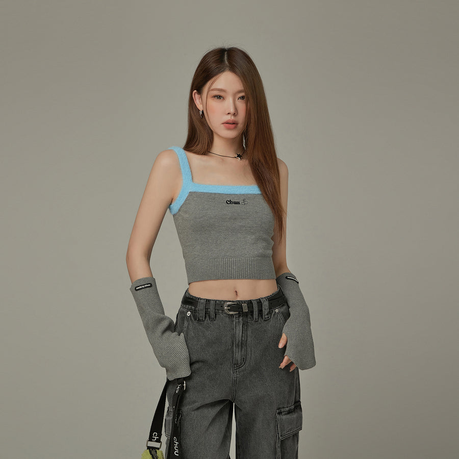 CHUU Line Color Scheme Sleeveless Crop Top