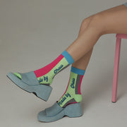 Trendy Contrasting Colors?Made By Chuu Letter High Socks