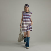 Striped Noe Center Logo Sleeveless T-Shirt Dress