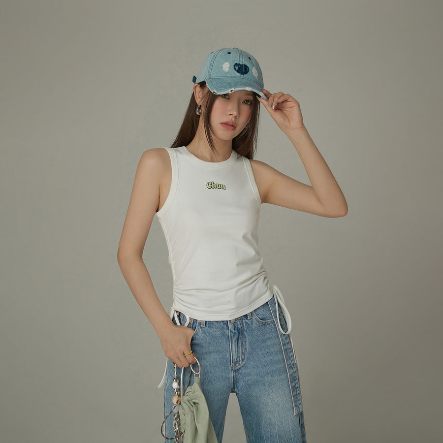 CHUU Logo String Slim Sleeveless Top