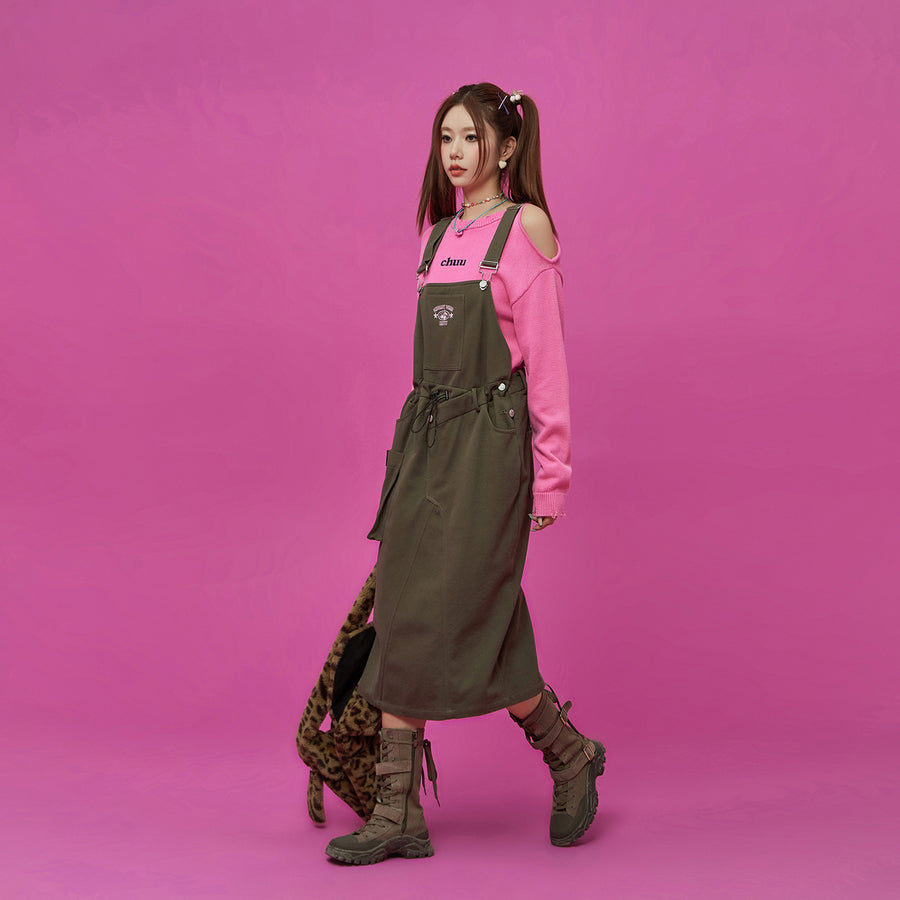 CHUU Pocket Overalls Dress