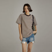 Colorblocked Striped Short Sleeve T-Shirt