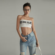 Noe Lettering Vintage Bra Tube Top