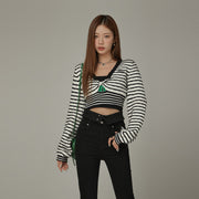 Twist Stripe Knit Crop Top