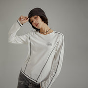 Logo Stitch Cotton Long Sleeve T-Shirt