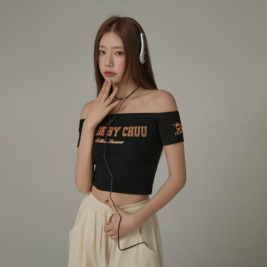 CHUU Made By Chuu Off-The-Shoulder Slim T-Shirt