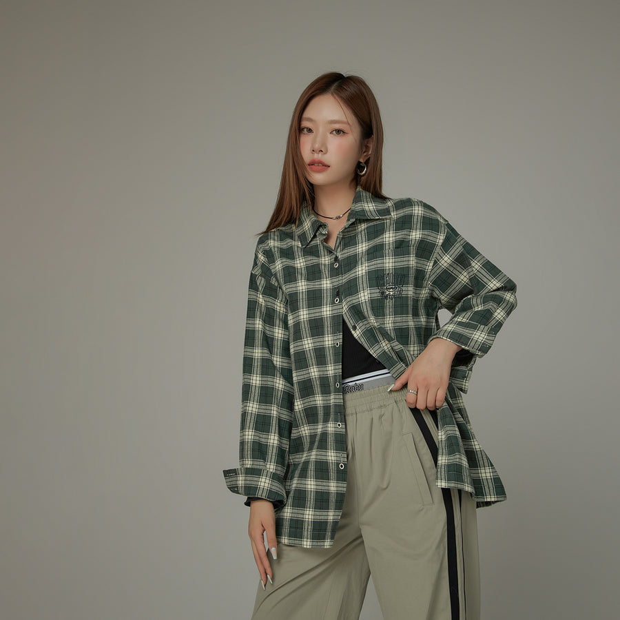 CHUU Simple Checked Loose Fit Shirt