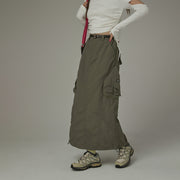 Cargo Pockets Maxi Skirt