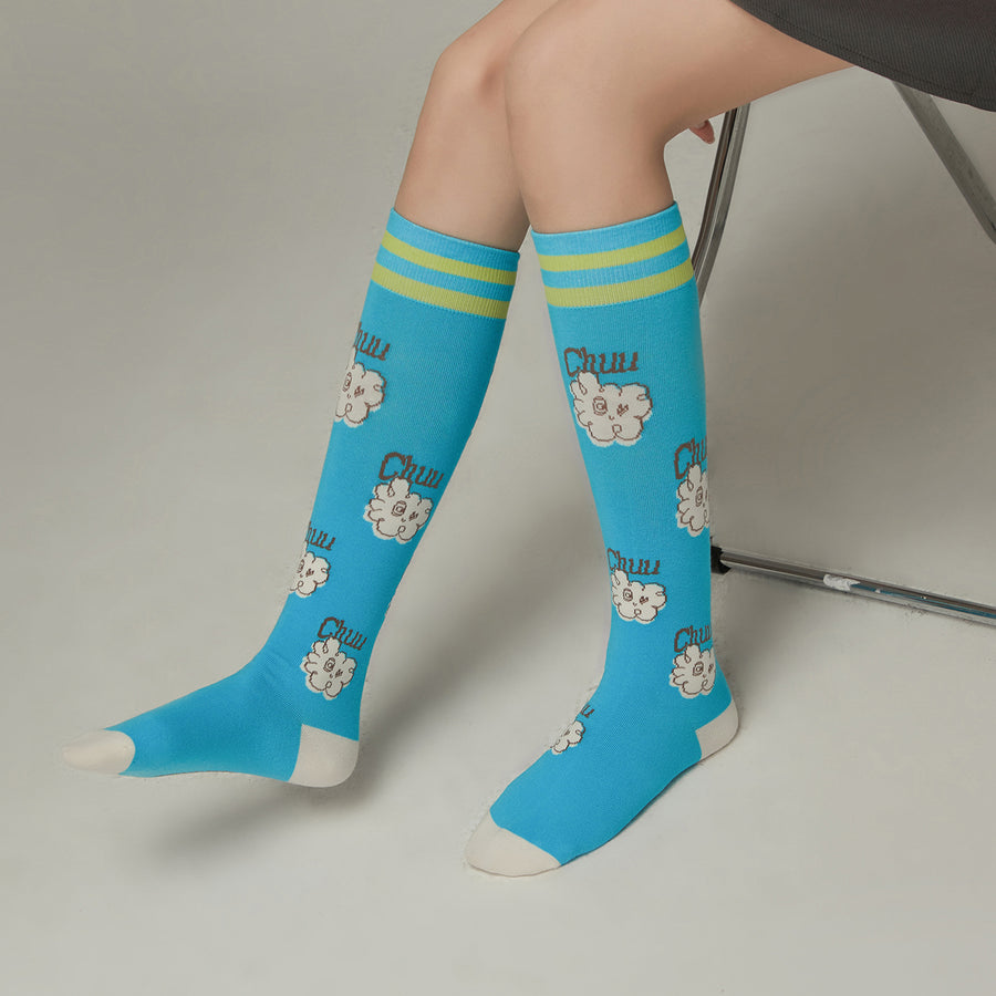 CHUU Logo Character Knee Socks