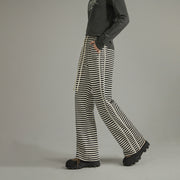 Elastic Waist Stripe Casual Pants