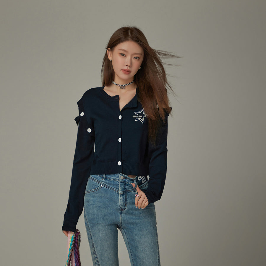 CHUU Two Way Star Button Cardigan