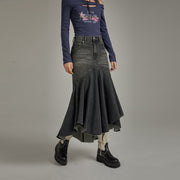 Denim Long Mermaid Skirt