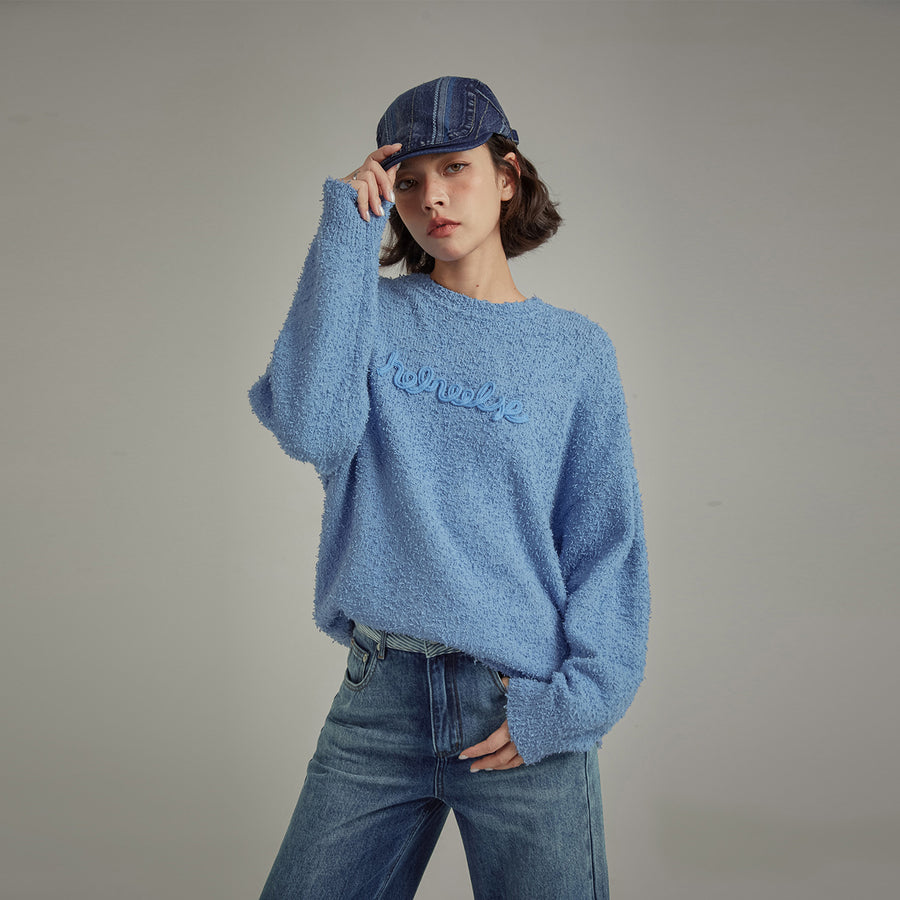 CHUU Logo Loose Fit Knit Sweater