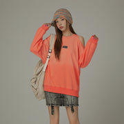 One Shoulder Cutout Oversized Sweatshirt