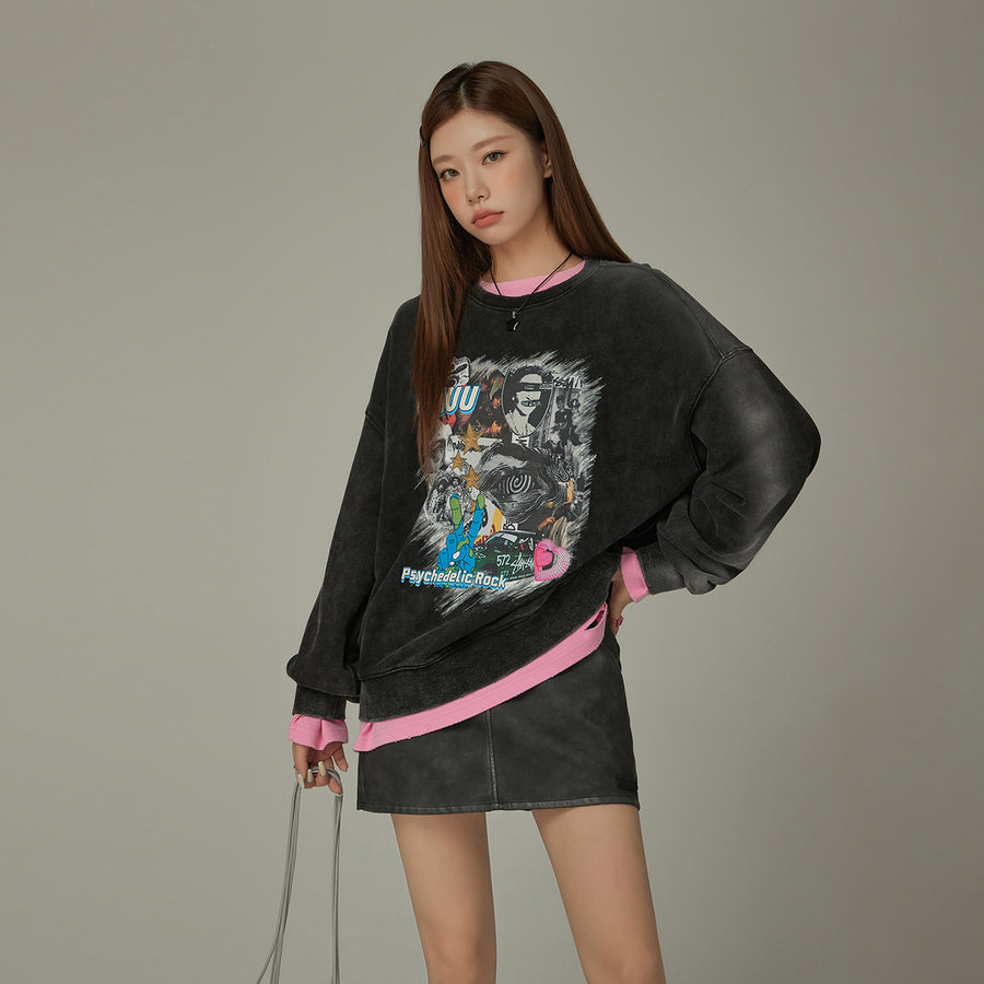 CHUU Printed Icons Rock Sweatshirt